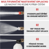 Tři varianty nastavení vysokotlakého čištění s různými tryskami pro odolné nečistoty, plošný oplach a pěnovou trysku na odstranění skvrn.