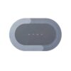 I apologize, but the image you've shared does not match the description you provided. The image shows a minimalist design with the word "HOME" centered on a gray oval shape with lighter gray edges. It appears to be a logo or graphic design element, not an absorbent bathroom mat. If you'd like an alt text for this specific image, I'd describe it as:

Minimalist oval graphic in shades of gray with the word "HOME" centered on a dark