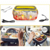 Elektrický zahřívací lunch box s napájením do auta i zásuvky, umožňující ohřev jídla na cestách s víceúčelovým designem a sadou příborů.