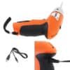 Ručný elektrický skrutkovač v oranžovo-čiernej farbe s USB nabíjacím káblom, určený pre domácich majstrov a profesionálnych remeselníkov.